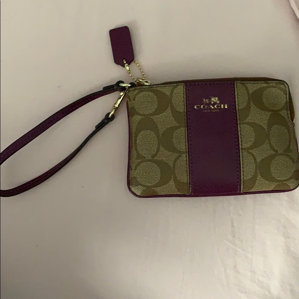Purple Coach Wristlet